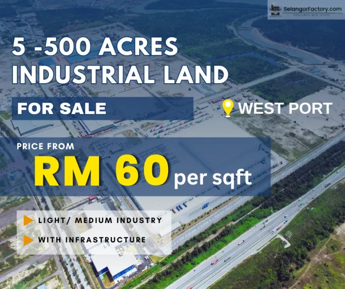 West Port Industrial Land (5-500 acres from RM 60 psf)