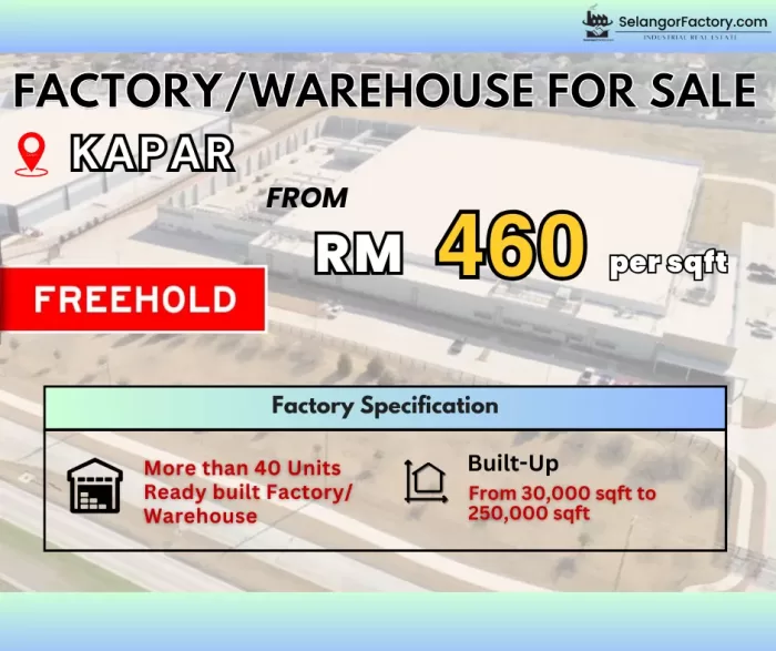 Kapar Brand New Warehouse/Factory For Sales